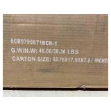 Costway White MDF Jewelry Cabinet Armoire Mirror 3-Color 46 LED Lights, Adjustable Height, Wheels