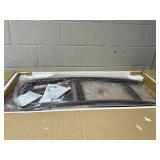 Costway 39 in. Brown Low Back Wood Bar Stools Counter Height Chairs with PU Leather Seat Black (Set of 2)