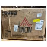 HOMCOM Faux Leather Manual Recliner, Gray