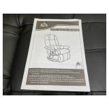 HOMCOM Faux Leather lounge chair with footrest and armrest, Manual Swivel Recliner for living room, Black