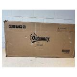 Outsunny Wooden Playhouse for Kids Outdoor Garden Pretend Play Games