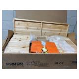 Outsunny Wooden Playhouse for Kids Outdoor Garden Pretend Play Games