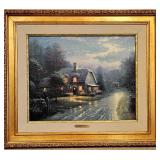 Thomas Kinkade S/N Moonlight Lane Canvas Edition 969 / 2000