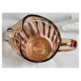 Vintage PINK DEPRESSION GLASS Hocking Glass Pitcher 1934-36 and Etched Serving Bowl