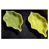 SERVING SETS (a) Leaves by Rosanna Set of 4 appetizer dishes, (b) Portmeiron Botanic Garden Salad Servers