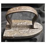 Sad Iron (flat clothing iron) from the 19th Century, Disney Princess set of 4 measuring cups By Rae Dunn, Porcelain Chrysanthemum shape pair of salt and pepper shakers