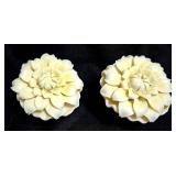 Sad Iron (flat clothing iron) from the 19th Century, Disney Princess set of 4 measuring cups By Rae Dunn, Porcelain Chrysanthemum shape pair of salt and pepper shakers