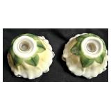 Sad Iron (flat clothing iron) from the 19th Century, Disney Princess set of 4 measuring cups By Rae Dunn, Porcelain Chrysanthemum shape pair of salt and pepper shakers