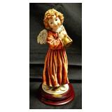 Cherub with Bell by Giuseppe Armani (signed 1979) in Florence Italy Handcrafted with 24 Kt Gold Accents, Oval Picture Frame by Bucklers Inc. Fifth Ave. NY