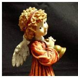 Cherub with Bell by Giuseppe Armani (signed 1979) in Florence Italy Handcrafted with 24 Kt Gold Accents, Oval Picture Frame by Bucklers Inc. Fifth Ave. NY