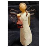 MARBLE SCULPTURE - Willow Tree "Angel of Hope" designed by Susan Lordi, Miniature Seth Thomas grandfather clock, Wade Whimsies from the UK Developed by Sir George Wade, Two POLAR BEARS from the Red 