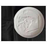 Vintage Frankoma Pottery 1966 -1969 4 plate set - Joy to the World, Gifts for the Christ Child, Flight to Egypt, Laid in a manger