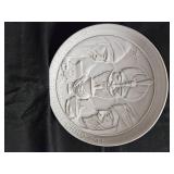 Vintage Frankoma Pottery 1966 -1969 4 plate set - Joy to the World, Gifts for the Christ Child, Flight to Egypt, Laid in a manger