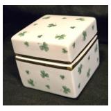 LEFTON Silver Jewelry & Porcelain trinket box WITH JEWELRY