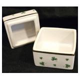 LEFTON Silver Jewelry & Porcelain trinket box WITH JEWELRY