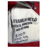 400 coins - $100 Face Value 90% Silver Coins NEVER OPENED - From MILES FRANKLIN in original Fabric Bag 71.5 Ounces total