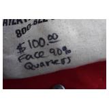 400 coins - $100 Face Value 90% Silver Coins NEVER OPENED - From MILES FRANKLIN in original Fabric Bag 71.5 Ounces total