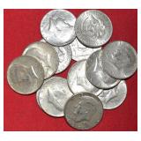 Thirteen (13) 90% KENNEDY HALF DOLLARS