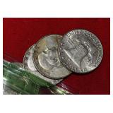 Twenty (20) 90%  FRANKLIN Half Dollars