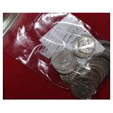 Twenty (20) 90%  FRANKLIN Half Dollars