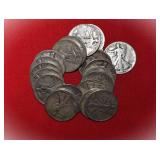 Twenty (20) 90% Liberty Walking Half Dollars