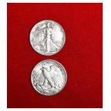 Eleven (11) 90% Liberty Walking Half Dollars