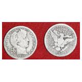 Twenty (20) 20th Cent 90% silver Barber quarters