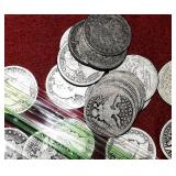 Twenty (20) 20th Cent 90% silver Barber quarters