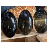 Lot of (3) Glass Table Vases by Holmegaard 6" x 12" (smoked) (tear drop)