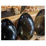 Lot of (3) Glass Table Vases by Holmegaard 6" x 12" (smoked) (tear drop)