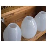 Lot of (3) Handblown Art Glass Table Vases by Holmegaard 6" x 7" (white) (rounded triangle)