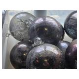 Lot of (8) 6" Distressed Finish Mercury Glass Filigree Leaf Ball Ornaments (silver)