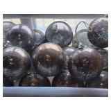 Lot of (9) 6" Distressed Finish Mercury Glass Filigree Leaf Ball Ornaments (silver)