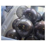 Lot of (9) 6" Distressed Finish Mercury Glass Filigree Leaf Ball Ornaments (silver)