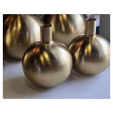 Lot of (2) Metal Bud Vase 7" x 9" (gold) (round)