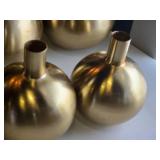 Lot of (2) Metal Bud Vase 7" x 9" (gold) (round)