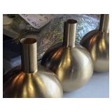 Lot of (3) Metal Bud Vase 9" x 12" (gold) (round)