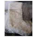 Lot of (6) 18" Faux Arcti Fox Christmas Stockings