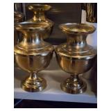 Lot of (2) Aluminum Decorative Table Vase 9" x 14"