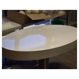 Lot of (2) Display Table with Metal Base 47" x 25 1/2" x 29 1/2" (white) (oval)