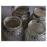 Lot of (4) Brooklyn Mercury Hobnail Hanging Jar 4" x 4 1/2"