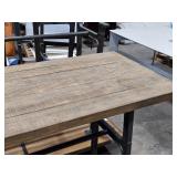 Industrial style Wood Top / Metal Bar Table 71" x 25 1/2" x 43"