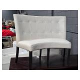 Curved Dining Banquette Upholstered Button Tufting 36" x 24" x 40" (white)