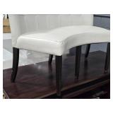 Curved Dining Banquette Upholstered Button Tufting 36" x 24" x 40" (white)
