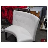 Curved Dining Banquette Upholstered Button Tufting 36" x 24" x 40" (white)