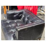 Four Hands Dylan Mid-Century Leather with Blind Tufting Arm Chair