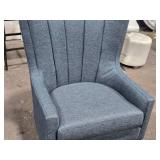 Four Hands Kensington Channelled Wing Chair Fabric Padding (blue)