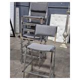 Lot of (5) Bar Chairs Fabric Pad / Chromed Metal Frame