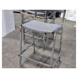 Lot of (5) Bar Chairs Fabric Pad / Chromed Metal Frame