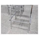 Lot of (5) Bar Chairs Fabric Pad / Chromed Metal Frame